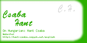 csaba hant business card